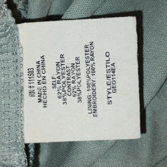 Hope Springs LIght Sage Embroidered Floral Long-Sleeve Midi Dress - Size L - Picture 4 of 6